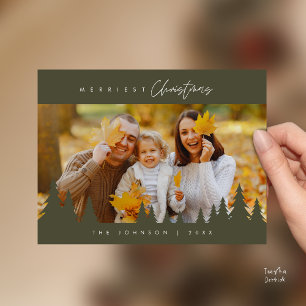 Carte Postale Moderne Minimaliste, Joyeux Noël Photo de Famille
