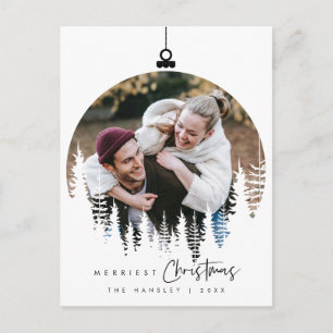 Carte Postale Moderne Minimaliste, Joyeux Noël Photo de Famille