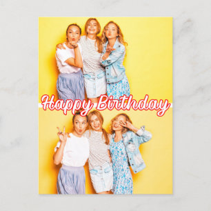 Carte Postale Moderne modèle personnalisé 2-photos Joyeux Annive
