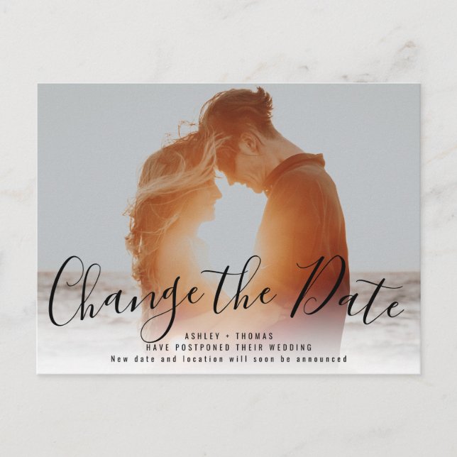 Carte Postale Moderne Modifier la date | Télécharger votre photo (Devant)