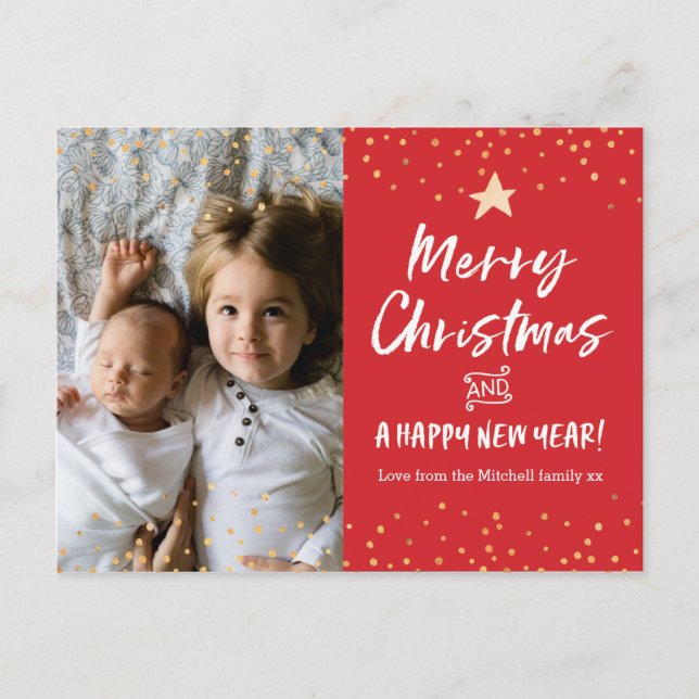 Carte postale moderne personnalisée de Noël (Devant)