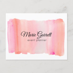 Carte Postale Moderne Pink Aquarelle Brush Marketing