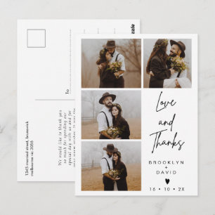 Carte postale moderne quatre Mariage photo Merci