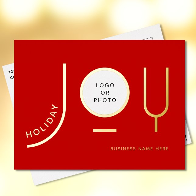 Carte postale moderne Red Business Gold Foil (Créateur téléchargé)