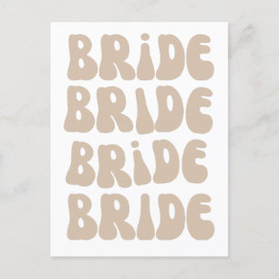 Carte Postale Moderne Retro Mariée Bachelorette Parti Vintage