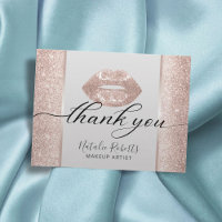 Moderne Rose Gold Paillettes Salon de Beauté Merci