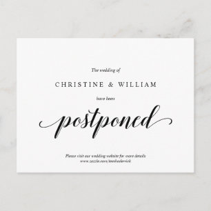 Carte Postale Moderne Rustique, Faire-part de mariage reporté