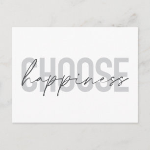 Carte Postale Moderne, simple, inspirant "Choisissez le bonheur"