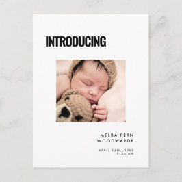 Carte Postale Moderne simple Introduction photo de naissance