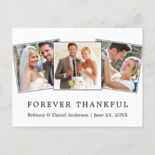 Carte Postale Moderne Simple pour toujours Merci Mariage 3 Photo