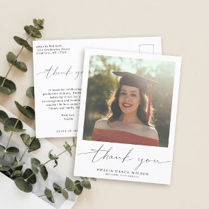 Carte Postale Moderne Simple Script Graduation Merci photo