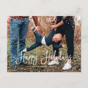 Carte postale moderne Snow Script 2 Photo Holiday