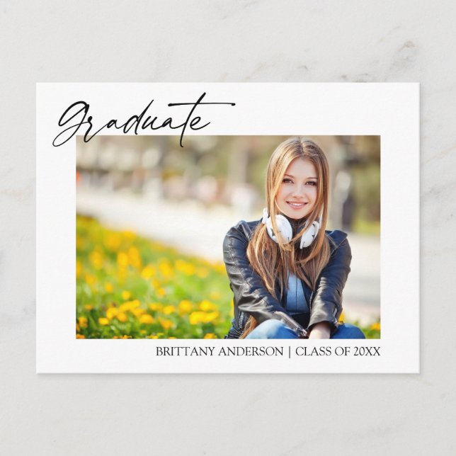 Carte Postale Moderne Stylish Calligraphie Encre Graduation (Devant)