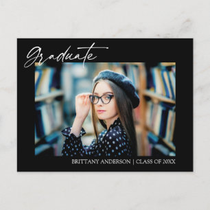 Carte Postale Moderne Stylish Calligraphie Encre Photo Graduatio