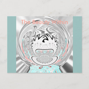 Carte Postale Moderne Urban Ash Gris Flora Abstrait Motif Art