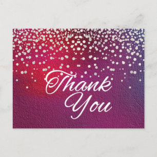 Carte Postale Modeuse Pas Cher Blanche Merci Noir Paillettes