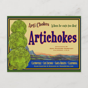 Carte postale modifiable Artichoke Vintage Crate A