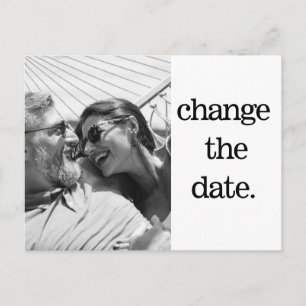 Carte Postale Modifier La Date Black White Photo Simple Mariage