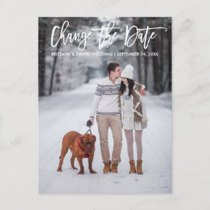 Carte Postale Modifier La Date Modern Brush Script Nouvelle Date