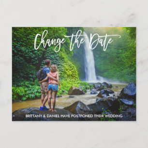 Carte Postale Modifier La Date Moderne Brush Script Photo