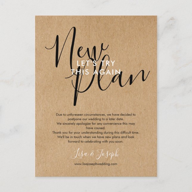 Carte Postale Modifier la date reportée Annulation de la photo r (Devant)