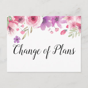 Carte Postale Modifier la date reportée événement annulé Floral