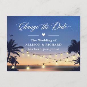 Carte Postale Modifier la date Summer Palm Beach String Lights