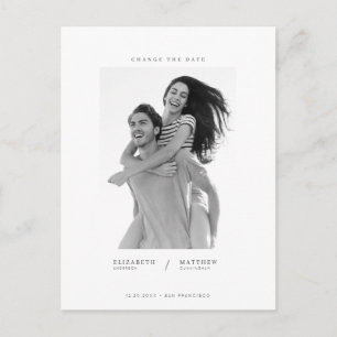 Carte Postale Modifier le Mariage photo personnalisé Date Simple