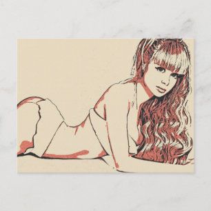 Carte Postale Moi Lolita - une beauté parfaite blone posant