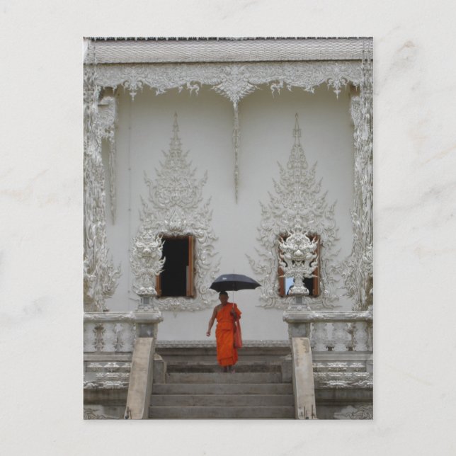 Carte Postale Moine au temple blanc à Chiang Rai (Devant)