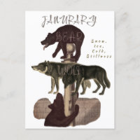 Mois de janvier Animaux et éléments