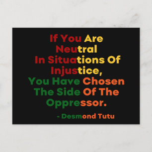 Carte Postale Mois de l'histoire des Noirs - Desmond Tutu