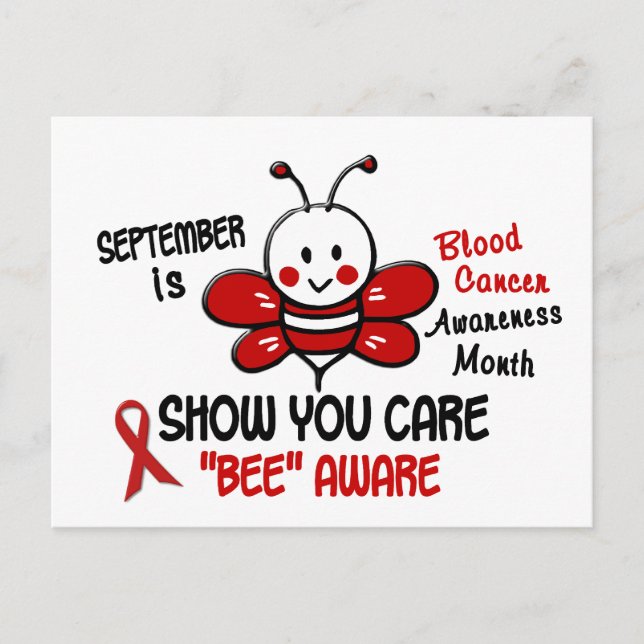 Carte Postale Mois de sensibilisation au cancer du sang Abeille  (Devant)