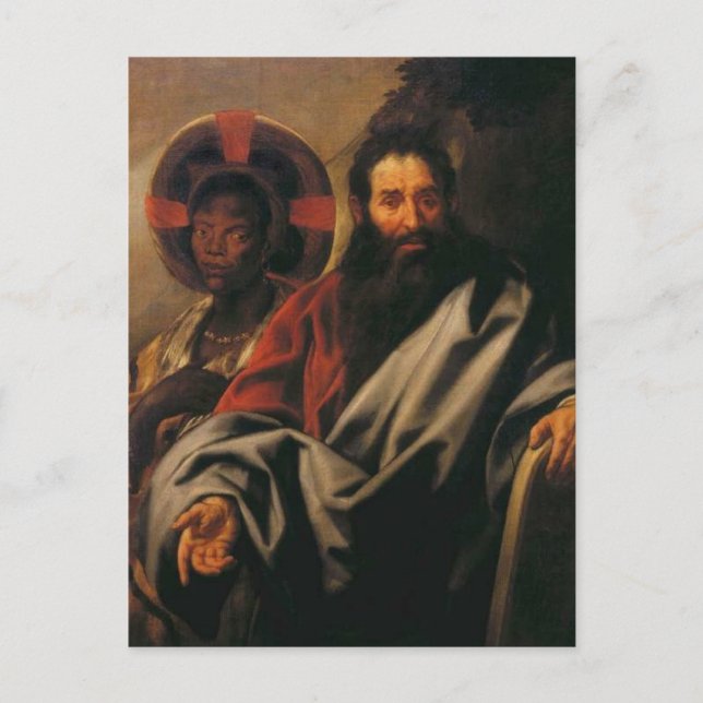 Carte Postale Moïse et sa femme éthiopienne par Jacob Jordaens (Devant)