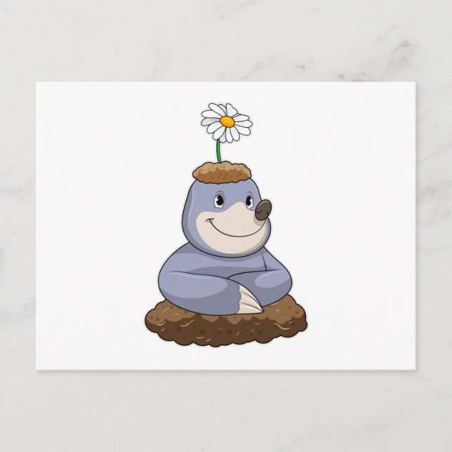 Carte Postale Mole avec Fleur marguerite (Devant)