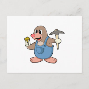 Carte Postale Mole comme Miner avec Or
