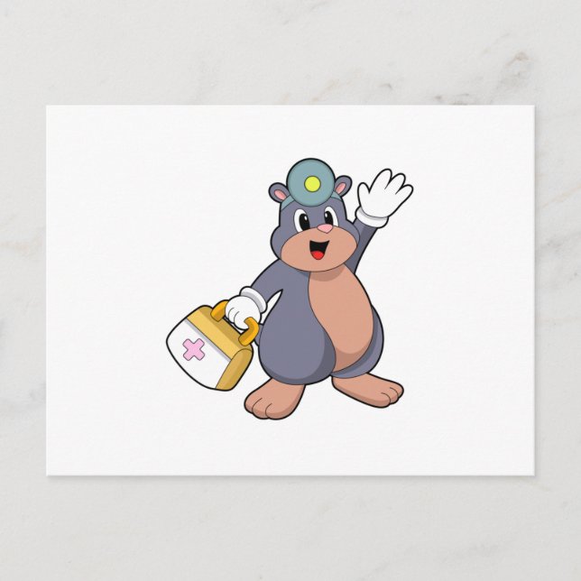 Carte Postale Mole en tant qu'infirmière avec trousse de premier (Devant)