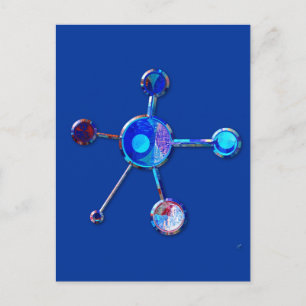 Carte Postale Molécule métallique bleue