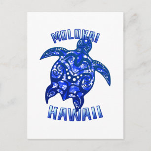 Carte Postale Molokai Hawaï Vacances Tribal Tortue