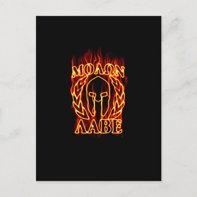 Carte Postale Molon Labe Spartan (Devant)