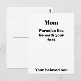 Carte Postale Mom Quote Post card Mom's Gift