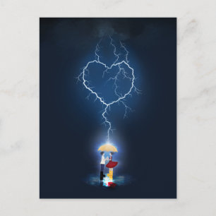 Carte Postale Moment romantique "Lovestruck" sous un parapluie