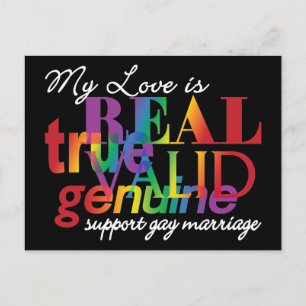 Carte Postale Mon Amour Est Réel Soutien Au Mariage Gay