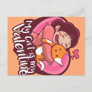 Carte Postale Mon Chat Est Mon Cadeau Saint-Valentin, Cadeau Cha