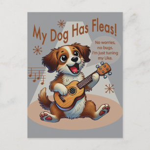 Carte Postale Mon Chien A Fleas Ukulele Tuning Chanson