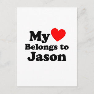 Carte Postale Mon coeur appartient à Jason
