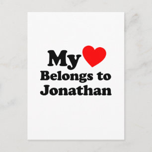 Carte Postale Mon coeur appartient à Jonathan