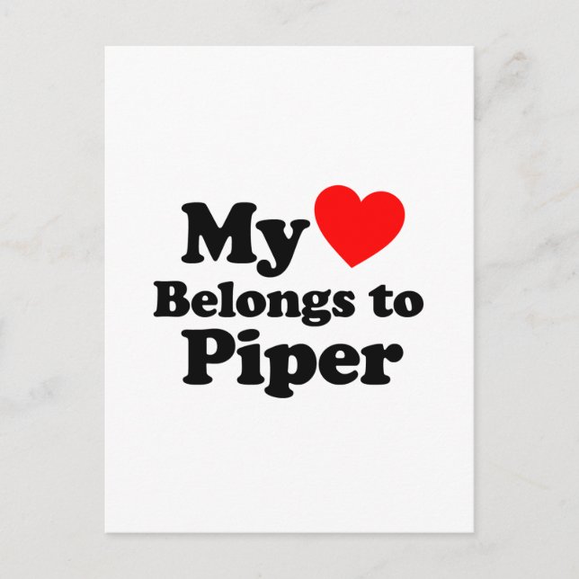 Carte Postale Mon coeur appartient à Piper (Devant)