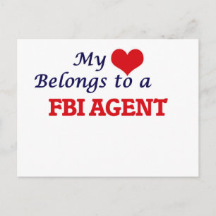 Carte Postale Mon cœur appartient à un agent du FBI