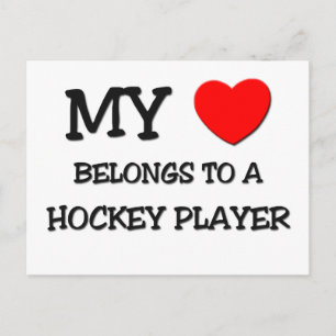Carte Postale Mon Coeur Appartient À Un JOUEUR DE HOCKEY